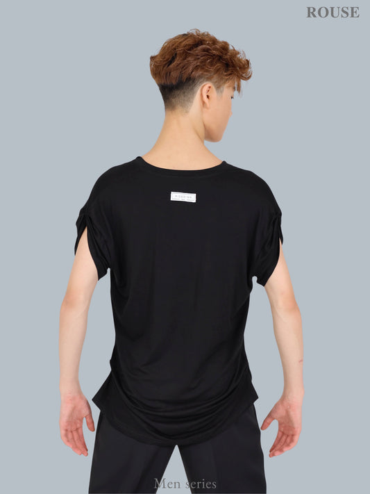 Button-pleated short-sleeved shirt-Men's Series