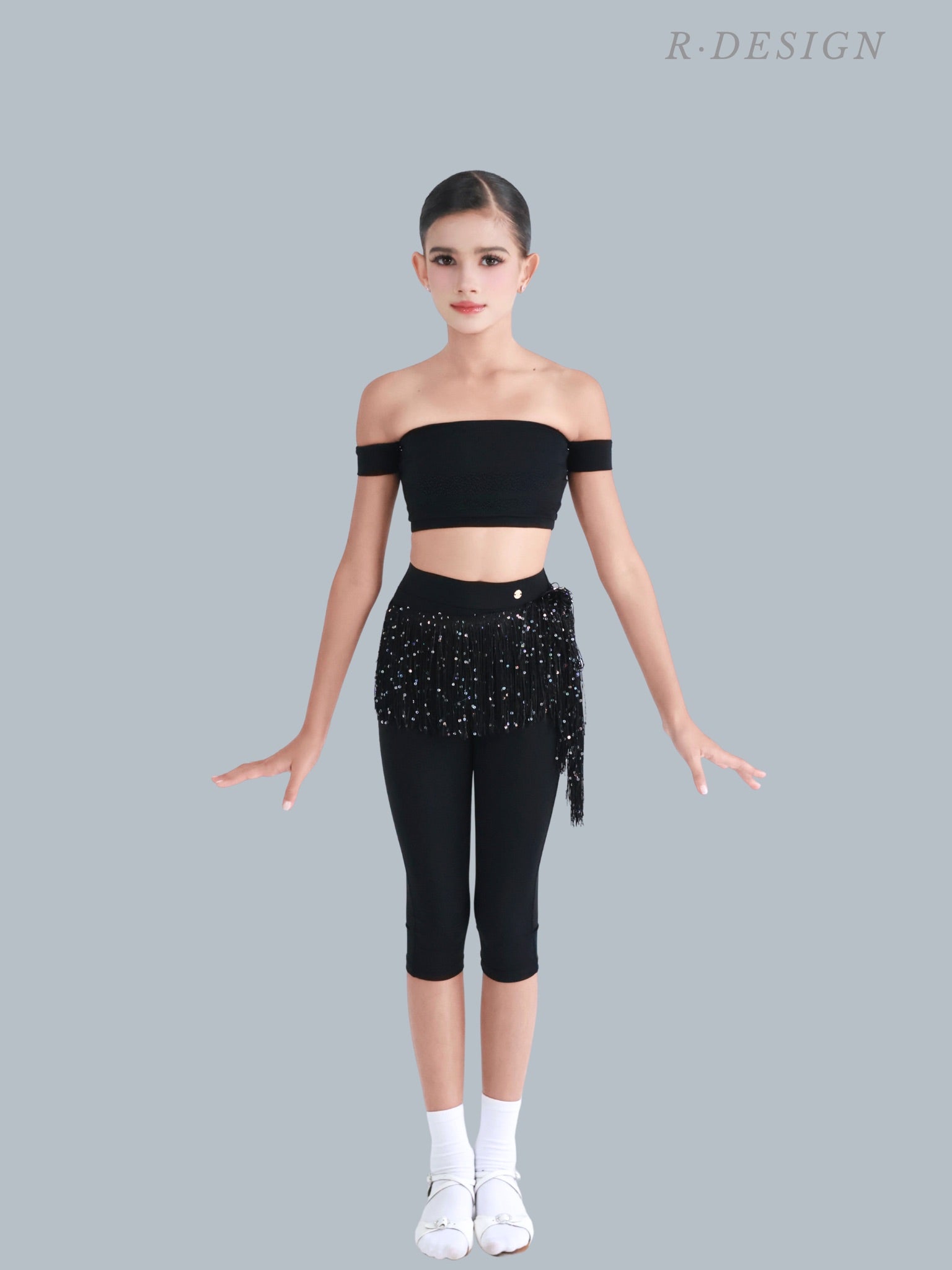 R·DESIGN Solid Black Rhythm Single Tassel Leggings