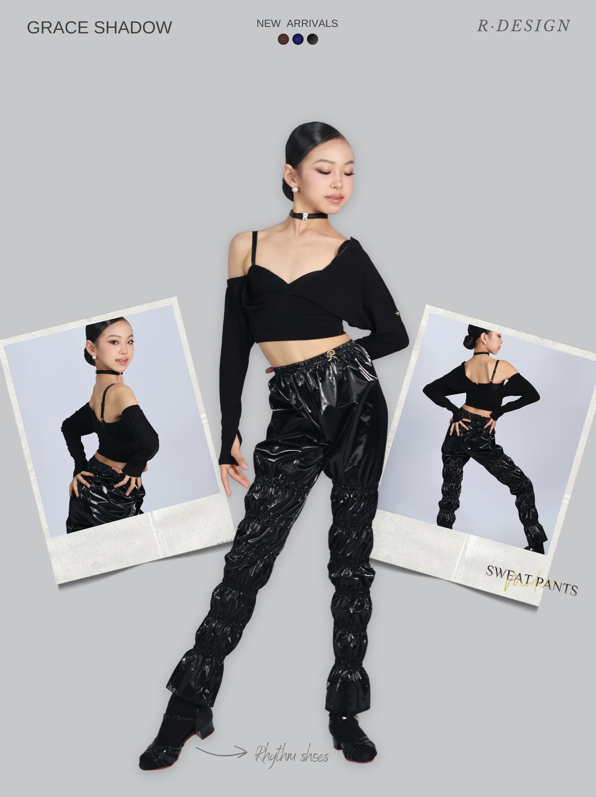 R·DESIGN Grace shadow | Black 🖤 Single Sweat Pants Black
