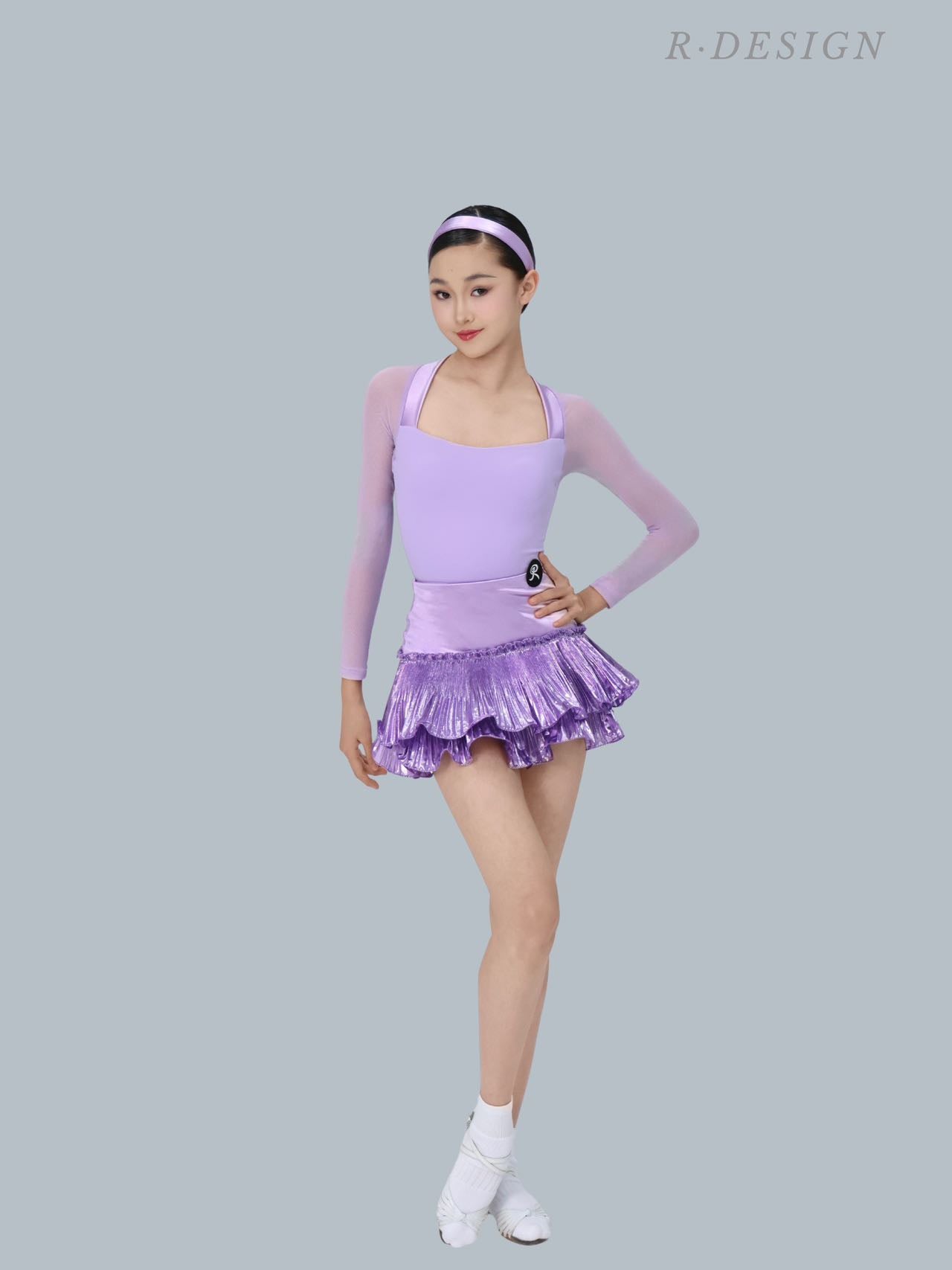 R·DESIGN Shimmery Pleat Series Purple Cloud-textured nylon