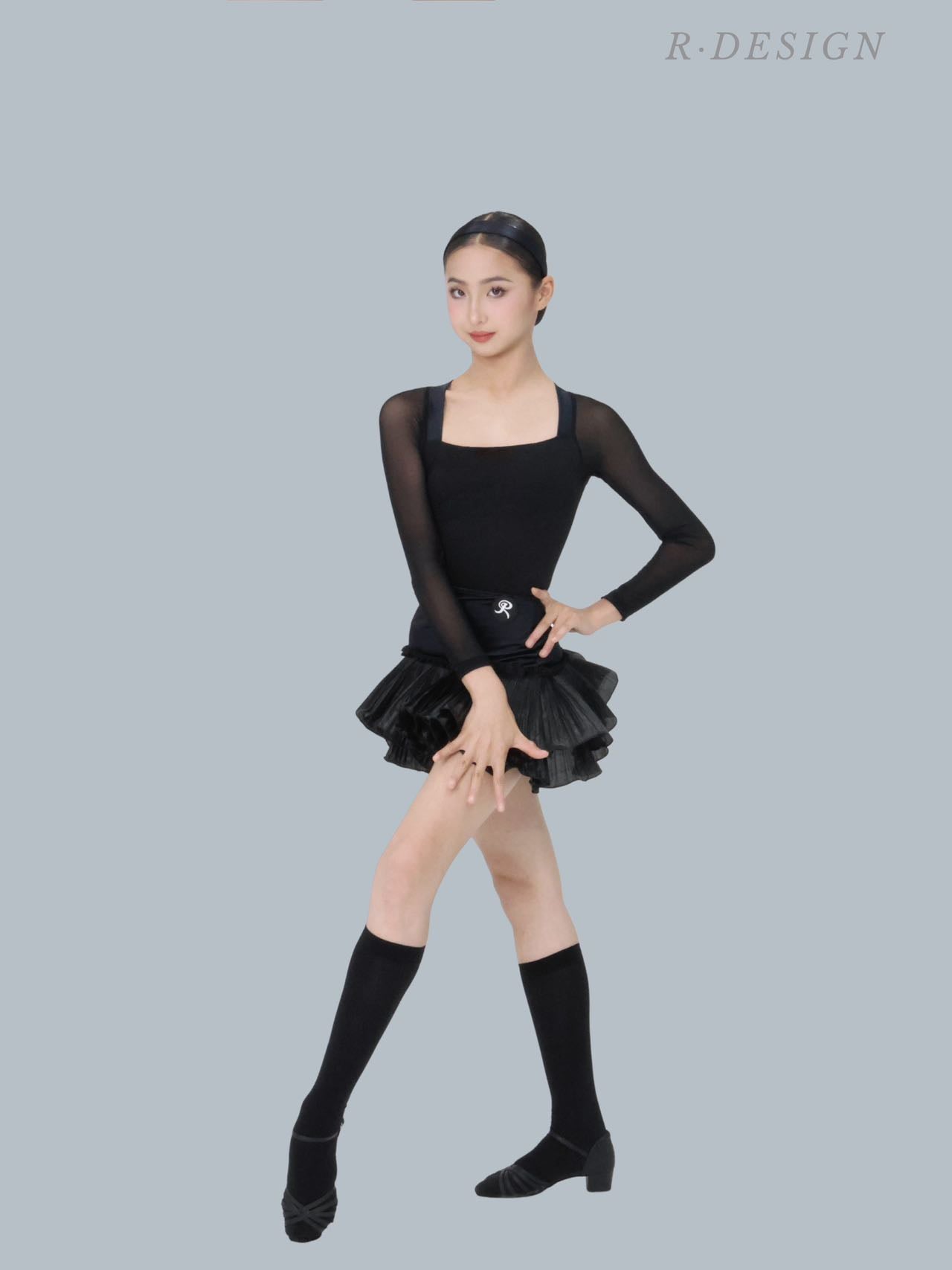 R·DESIGN Shimmery Pleat Series Black Cloud-textured nylon