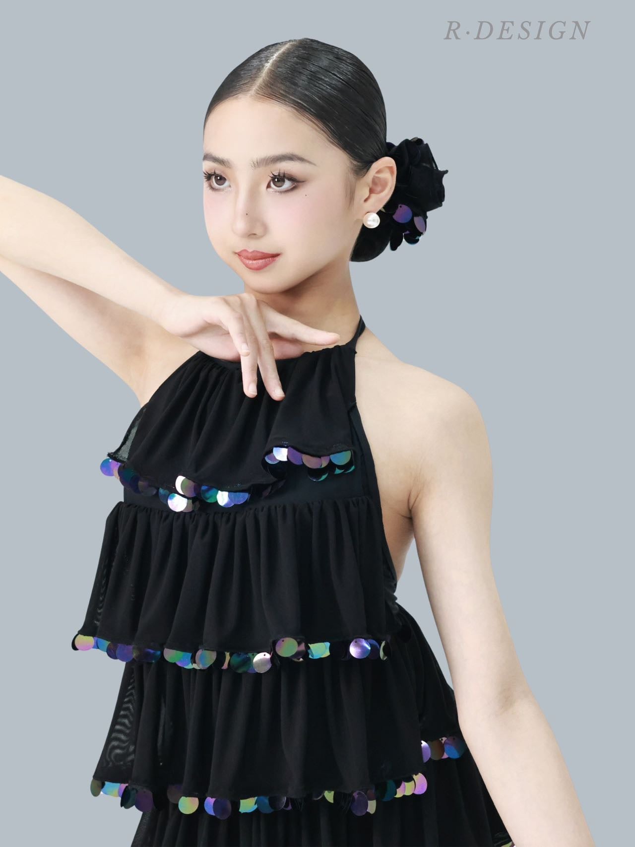 R·DESIGN Pearl of the Ocean Series Black Mesh yarn&Sequins