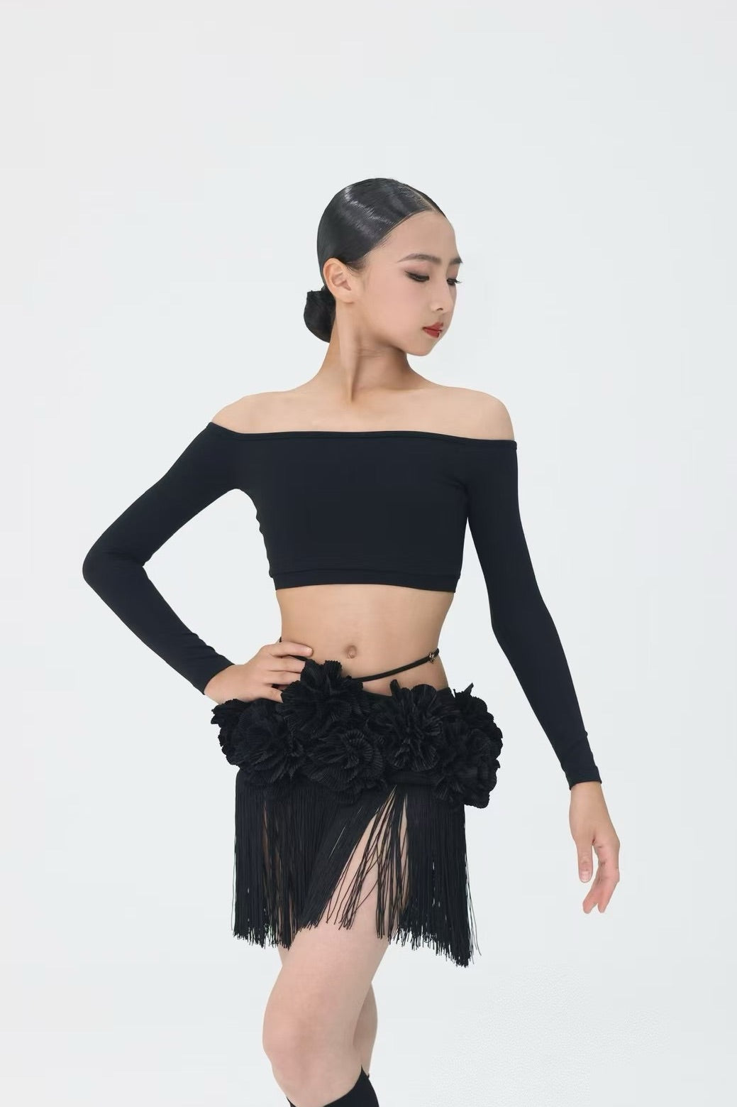 R·DESIGN Obsidian Flora Set Ballroom dance/Selected outfits Black