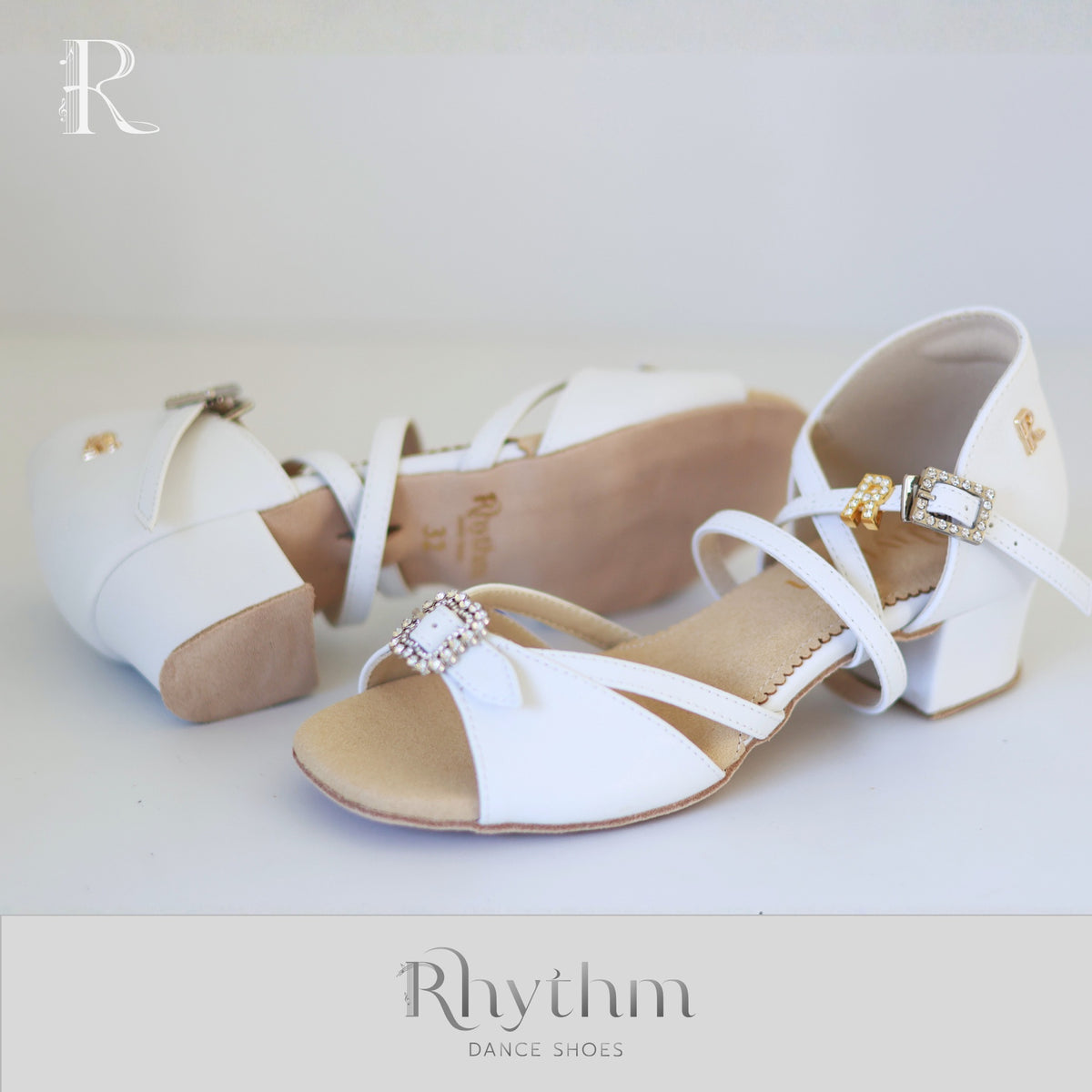 R·DESIGN Classic Single-Diamond Buckle white