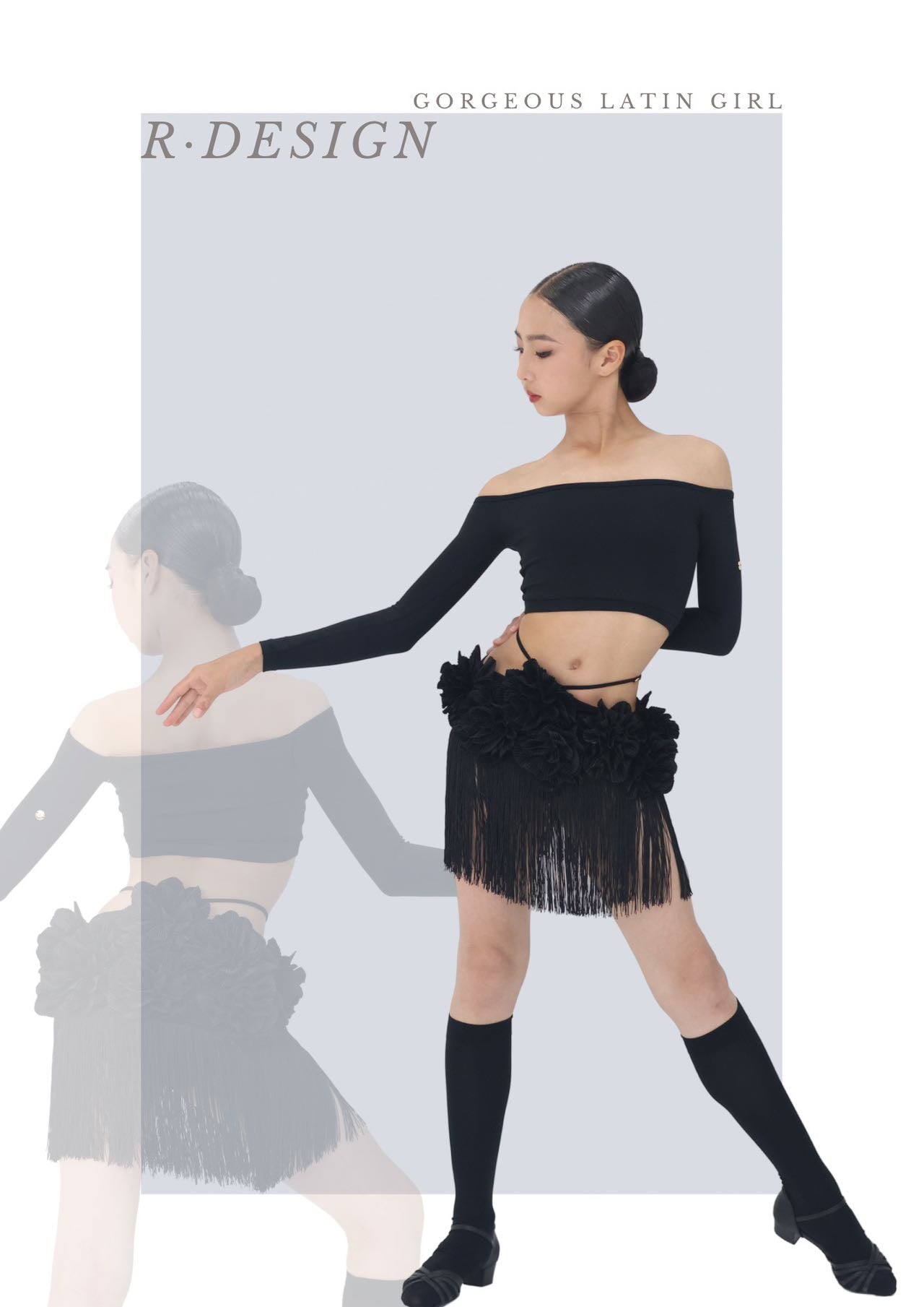 R·DESIGN Obsidian Flora Set Ballroom dance/Selected outfits