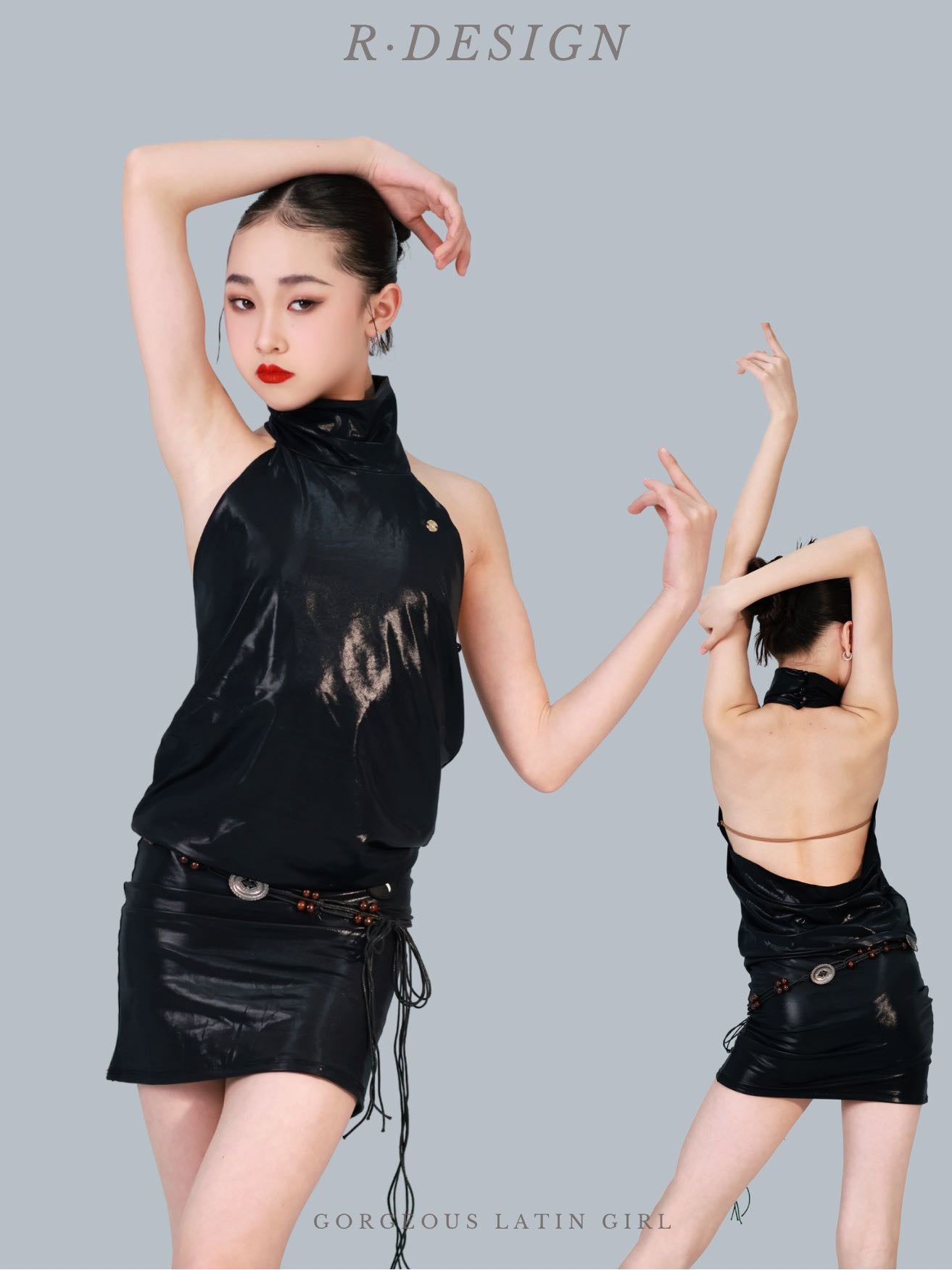 R·DESIGN Liquid Chrome Cyber-Shift Dress