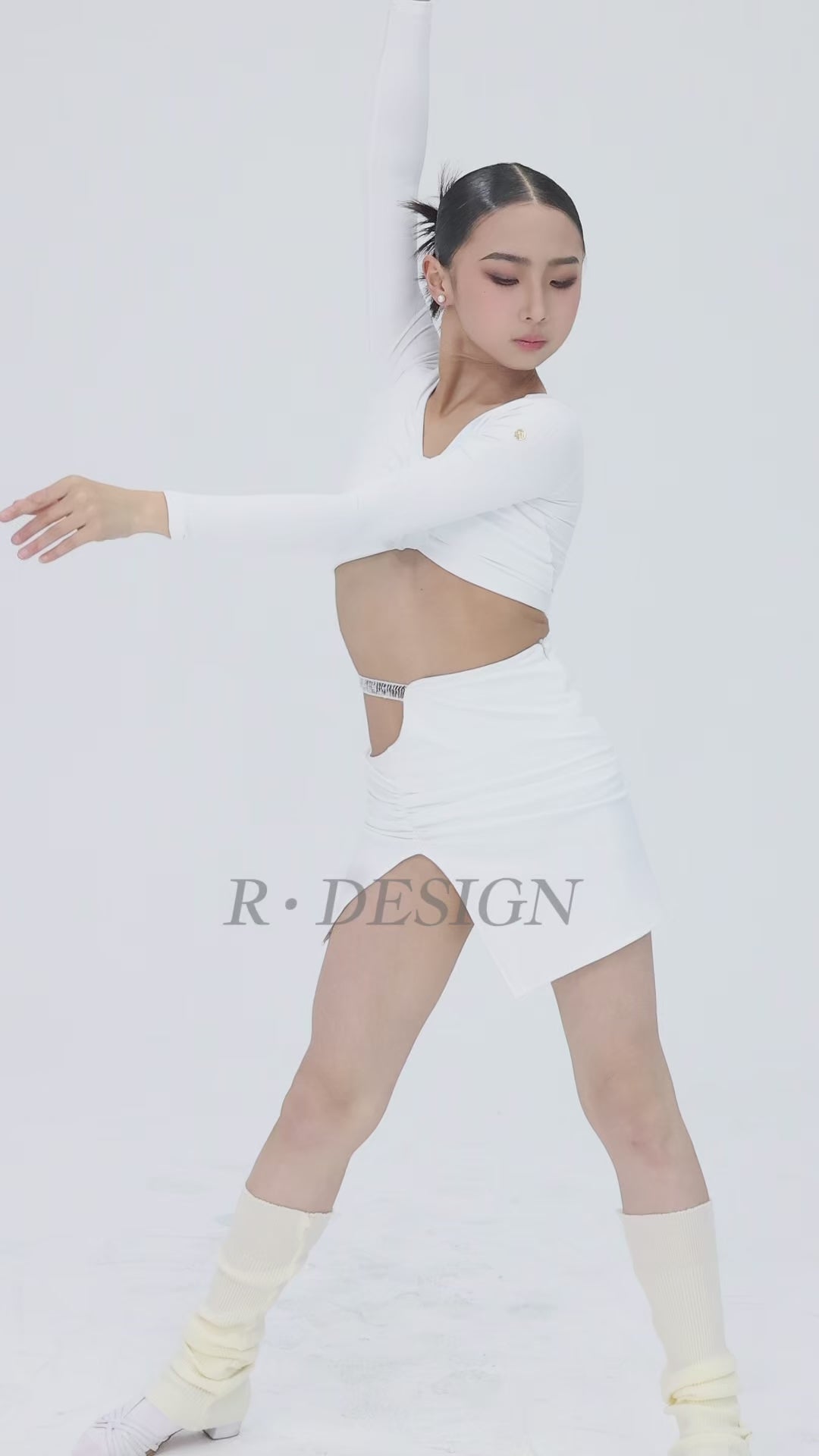 White flower split skirt 