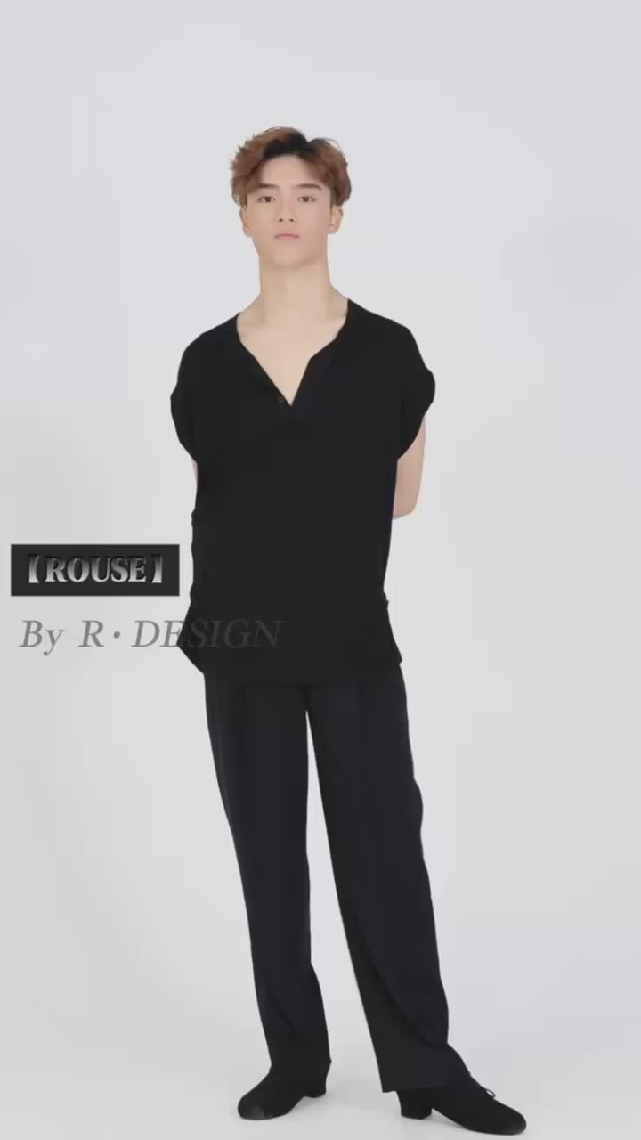 Button-pleated short-sleeved shirt-Men's Series