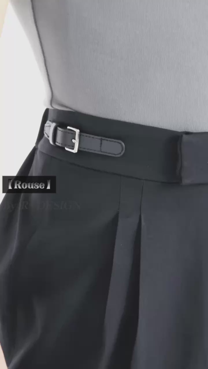 Button-up high-waisted pants-Men's Series